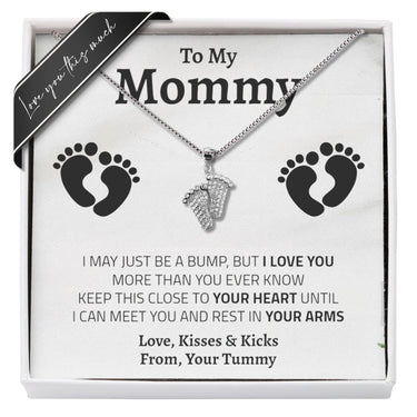 Bump to Mom Tiny Steps Necklace (Valentine's Edition) - Love You This Much